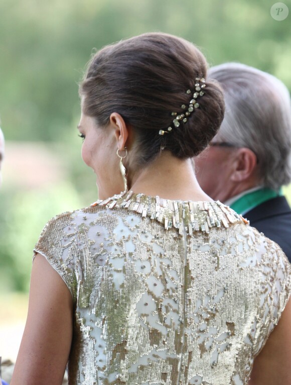 La princesse Victoria de Suède - Mariage de Gustaf Magnuson (fils de la soeur du roi Carl XVI Gustaf de Suède) et Vicky Andren au château d'Ulriksdals à Stockholm, le 31 août 2013.