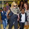 Madonna et ses enfants à l'aéroport de New York, le 3 septembre 2013. La star et sa tribu arrivent de Londres où elles ont passé quelques jours avec Brahim Zaibat.