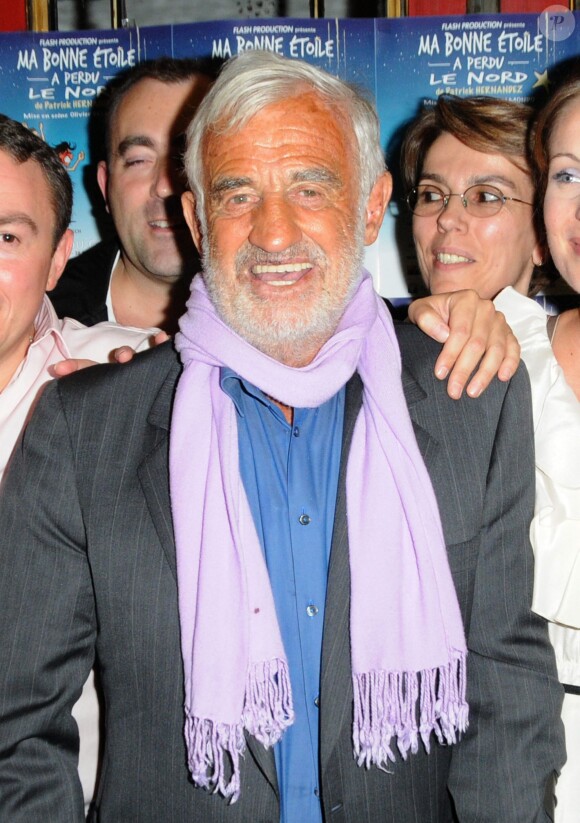 Jean-Paul Belmondo lors de la représentation exceptionelle de "Ma bonne étoile a perdu le Nord" à Paris, le 1er octobre 2012, peu de temps après sa separation avec Barbara Gandolfi.