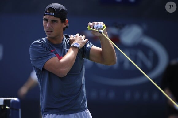 Rafael Nadal s'entraîne pour l'US Open à New York le 5 septembre 2013.
