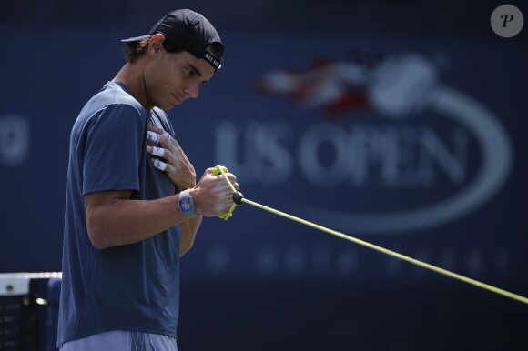Rafael Nadal s'entraîne pour l'US Open à New York le 5 septembre 2013.