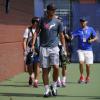 Rafael Nadal et Richard Gasquet à l'entraînement pour l'US Open à New York le 5 septembre 2013.