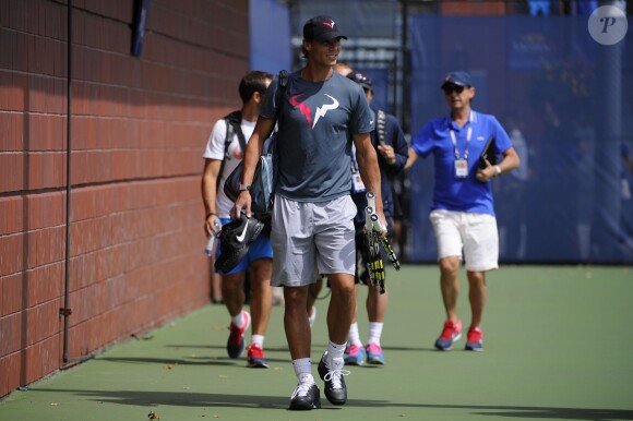 Rafael Nadal et Richard Gasquet à l'entraînement pour l'US Open à New York le 5 septembre 2013.