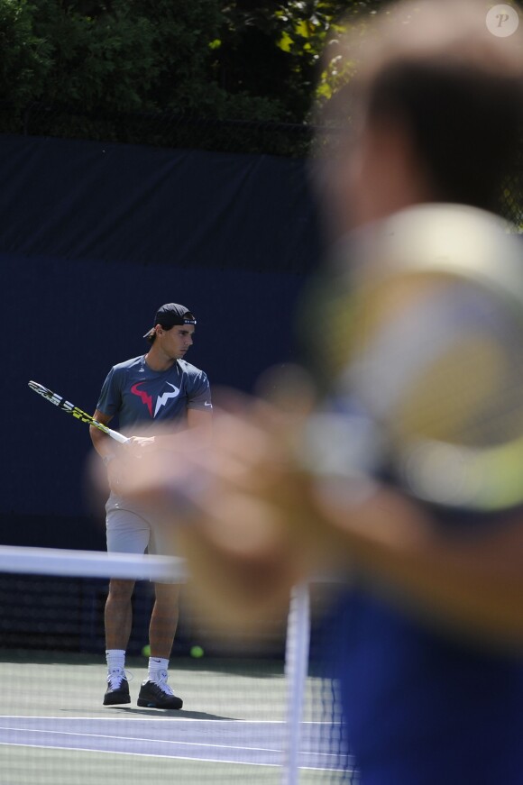 Rafael Nadal et Richard Gasquet à l'entraînement pour l'US Open à New York le 5 septembre 2013.