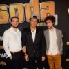 William Lebghil, Kev Adams et Gael Cottat au cinéma Gaumont Marignan pour la présentation de la 3e saison de SODA, à Paris, le 6 septembre 2013.