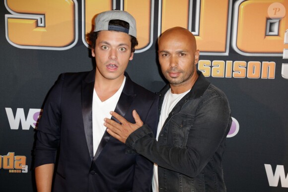 Kev Adams et Eric Judor au cinéma Gaumont Marignan pour la présentation de la 3e saison de SODA, à Paris, le 6 septembre 2013.