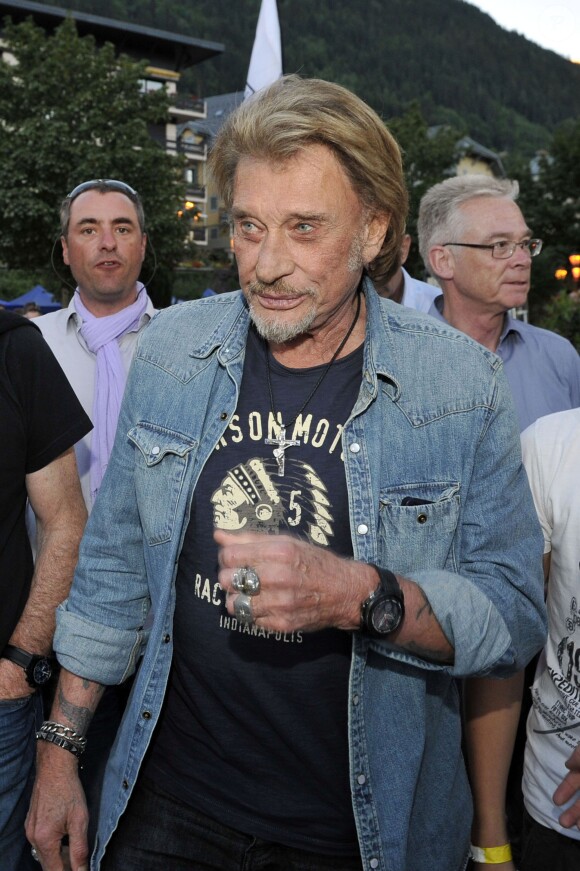 Johnny Hallyday à Saint-Gervais-les-Bains le 31 juillet 2013