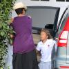 Halle Berry, enceinte et accompagnée sa fille Nahla à Beverly Hills, le 9 septembre 2013