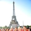 Salomé Stevenin, Karine Lima, Zoé Félix, Linda Hardy, Anna Sherbinina et Laure Manaudou lors de la course La Parisienne qui se déroulait à Paris le 15 septembre 2013