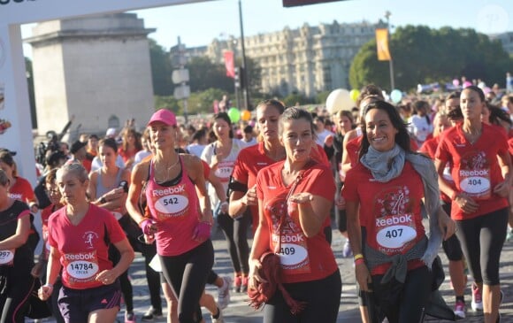 Laure Manaudou, Zoé Félix, Karine Lima, et Anna Sherbinina lors de la course La Parisienne qui se déroulait à Paris le 15 septembre 2013