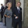 Per Westerberg et son épouse Ylwa Westerberg au palais à Stockholm le 15 septembre 2013 pour le Te Deum du jubilé des 40 ans de règne du roi Carl XVI Gustaf de Suède dans la chapelle royale.