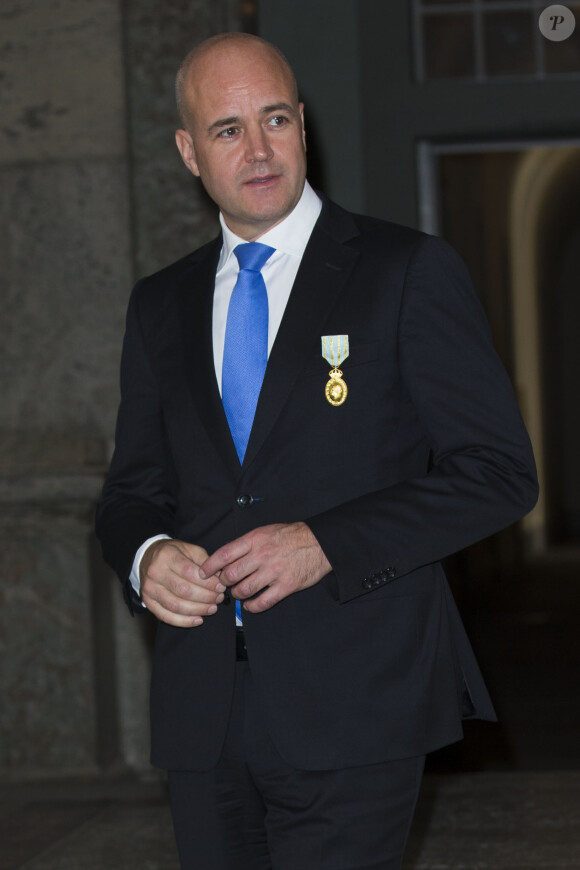Le Premier ministre Fredrik Reinfeldt au palais à Stockholm le 15 septembre 2013 pour le Te Deum du jubilé des 40 ans de règne du roi Carl XVI Gustaf de Suède dans la chapelle royale.