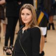 Olivia Palermo arrive au défilé Burberry Prorsum, collection printemps-été 2014, lors de la fashion week de Londres. Le 16 septembre 2013