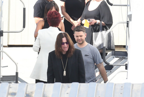 Ozzy Osbourne et Sharon Osbourne rendent visite à leur fils Jack Osbourne sur le plateau de "Danse avec les stars" à Los Angeles, le 16 septembre 2013.