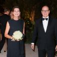Caroline de Hanovre et Albert II de Monaco - Dîner organisé par les Amis du Nouveau Musée National de Monaco à la Villa Paloma, le 17 septembre 2013.