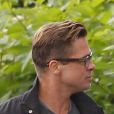 Exclusif - Brad Pitt avec sa nouvelle coupe de cheveux sur le tournage de son dernier film "Fury" à Londres, le 14 septembre 2013.