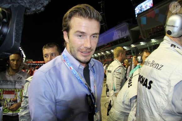 David Beckham dans le paddock du Grand Prix de Singapour, le 22 septembre 2013