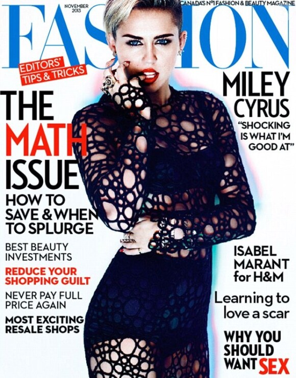 Miley Cyrus en couverture du magazine Fashion du mois de novembre 2013.