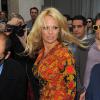 Pamela Anderson a assisté au défilé Vivienne Westwood printemps-été 2014 au Centorial. Paris, le 28 septembre 2013.