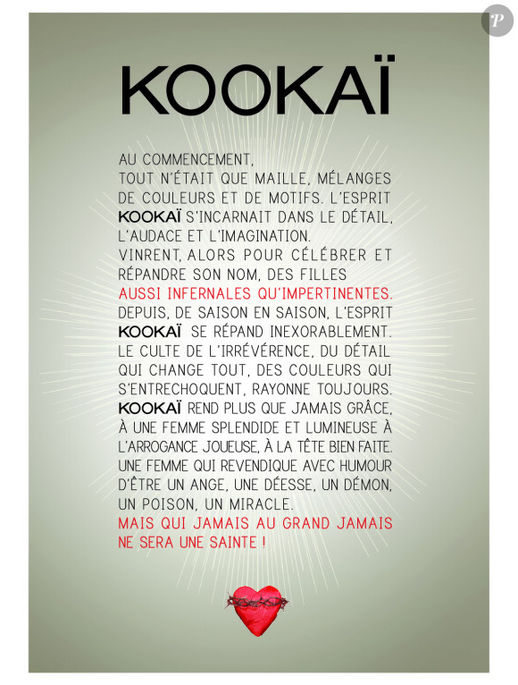 Le manifeste de Kookaï pour sa campagne publicitaire automne-hiver 2013.