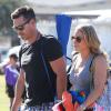 Eddie Cibrian a assisté au match de football de son fils Mason avec LeAnn Rimes et son ex-femme Brandi Glanville, à Los Angeles, le 28 septembre 2013.