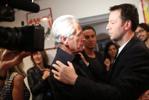 Exclu - Gilbert Coullier et Roberto Ciurleo - Premier jour du spectacle musical "Robin des Bois, Ne renoncez jamais" au Palais des Congrès à Paris, le 26 Septembre 2013.