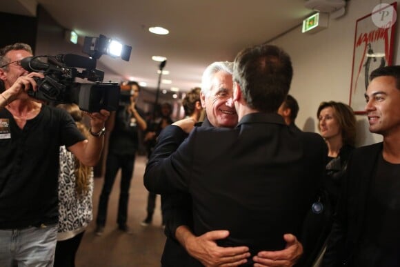 Exclu - Gilbert Coullier et Roberto Ciurleo - Premier jour du spectacle musical "Robin des Bois, Ne renoncez jamais" au Palais des Congrès à Paris, le 26 Septembre 2013.