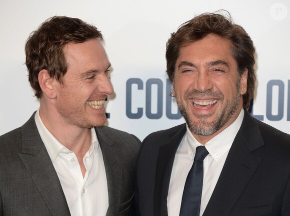 Michael Fassbender et Javier Bardem lors de l'avant-première du film Cartel (The Counselor) à Londres le 3 octobre 2013