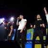 Zayn Malik, Louis Tomlinson, Harry Styles, Niall Horan, Liam Payne des One Direction sur scène à Adelaide, Australie, le 23 septembre 2013.