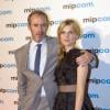 Stephen Dillane et Clémence Poésy (The Tunnel) - Soirée d'ouverture du MIPCOM au Palais des Festivals à Cannes le 7 octobre 2013.