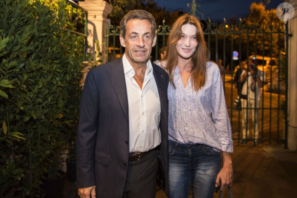 Nicolas Sarkozy et son épouse Carla Bruni au Festival de Ramatuelle le 3 août 2013