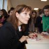 Cécilia Hornus (Plus Belle La Vie) est venue lire la dictée ELA à une classe du collège Saint Genes à Bordeaux, le lundi 14 octobre 2013.