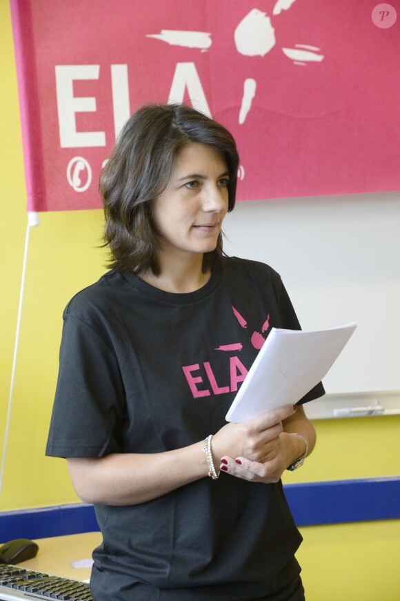 Estelle Denis au collège Maréchal Leclerc à Puteaux, le 14 octobre 2013.