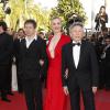 Roman Polanski, son épouse Emmanuelle Seigner et Mathieu Amalric - Montée des marches du film "La Vénus à la fourrure" lors du 66e festival du film de Cannes, le 25 mai 2013. Ce nouveau film de Polanski est attendu le 13 novembre en salles.