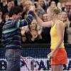 Rory McIlroy et Caroline Wozniacki, complices au Madison Square Garden de New York lors d'un match exhibition le 5 mars 2012