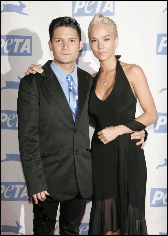 Corey Feldman et son épouse lors de la soriée de gala des 25 ans de la Peta, à Hollywood le 10 septembre 2005