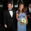 La princesse Madeleine de Suède, enceinte, prenait part avec son mari Chris O'Neill au diner de gala du Green Summit de New York marqué par la campagne From Farm to Fork, le 23 octobre 2013.