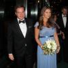 La princesse Madeleine de Suède, enceinte, prenait part avec son mari Chris O'Neill au diner de gala du Green Summit de New York marqué par la campagne From Farm to Fork, le 23 octobre 2013.