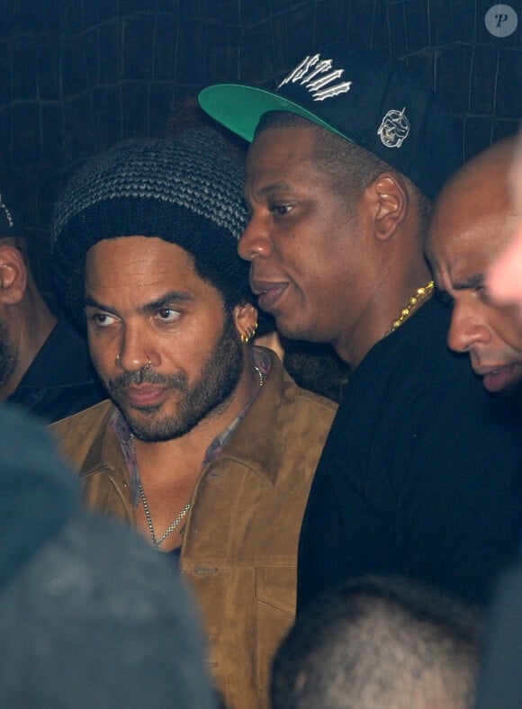 Exclusif - Lenny Kravitz et Jay Z au Club 79 à Paris, le 18 octobre 2013.