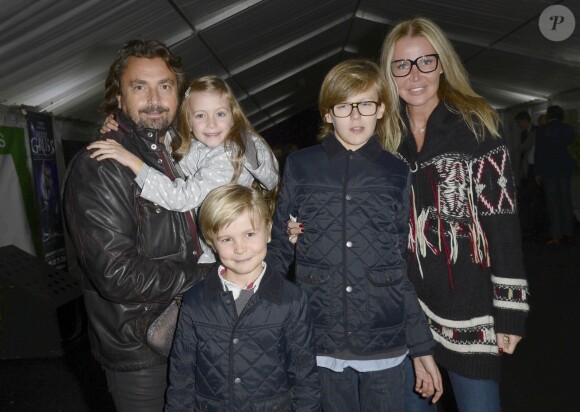 Henri Leconte avec sa femme Florentine et ses enfants Marylou, Jules et Ulysse lors de la première du spectacle Silvia du cirque Alexis Gruss à Paris le 28 octobre 2013