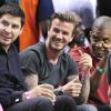 David Beckham assiste au match de basket Miami Heat - Indiana Pacers à Miami au côté du millionnaire Marcelo Claure, le 30 mai 2013