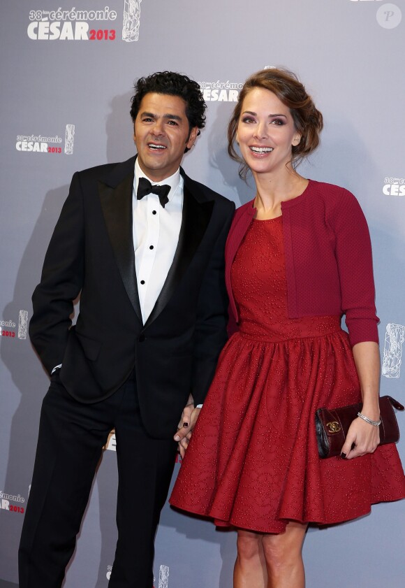 Jamel Debbouze et sa femme Mélissa Theuriau lors la cérémonie des César 2013