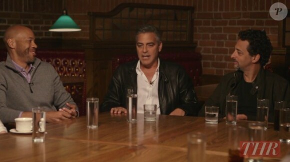 George Clooney, entouré de John Ridley et Grant Heslov à la table ronde organisée par le magazine The Hollywood Reporter.