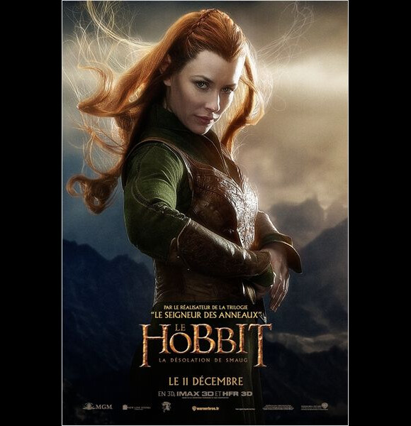 Affiche du Hobbit - La Désolation de Smaug, en salles le 11 décembre 2013 avec Evangeline Lilly