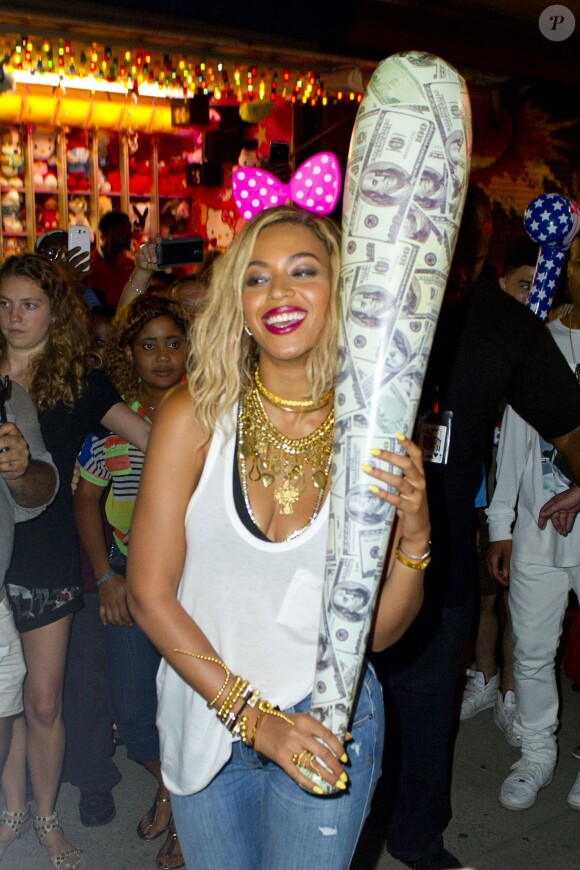 Beyoncé lors du tournage d'un de ses clips à Coney Island à New York le 29 août 2013