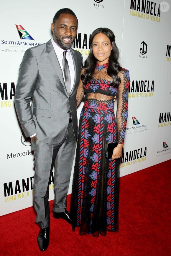 Idris Elba, Naomie Harris lors d'une projection de Mandela: Long Walk To Freedom au Lincoln Center de New York le 14 novembre 2013.