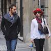 Exclusif - Jessica Chastain et son amoureux Gian Luca Passi et leur chien se promènent dans les rues de Milan, novembre 2013.