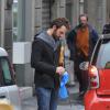 Exclusif - Jessica Chastain et son petit ami Gian Luca Passi et leur chien se promènent dans les rues de Milan, novembre 2013.