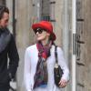Exclusif - Jessica Chastain et son petit ami Gian Luca Passi et leur chien se promènent dans les rues de Milan, novembre 2013.