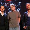 Maxime Chattam, Stephen King et Augustin Trapenard au Grand Rex à Paris, le 16 novembre 2013.